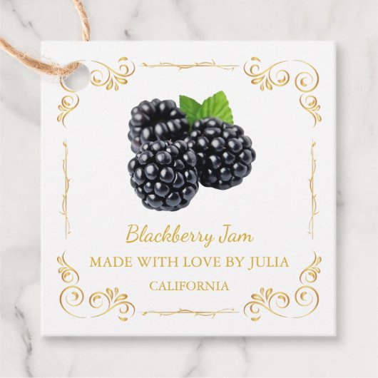 zelfgemaakte Blackberry Jam Square Hang Label (Voorkant)
