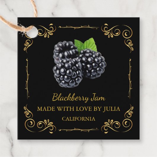 zelfgemaakte Blackberry Jam Square Hang Label (Voorkant)