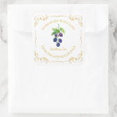 zelfgemaakte Blackberry Jam Square Label (Tas)