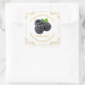 zelfgemaakte Blackberry Jam Square Label (Tas)