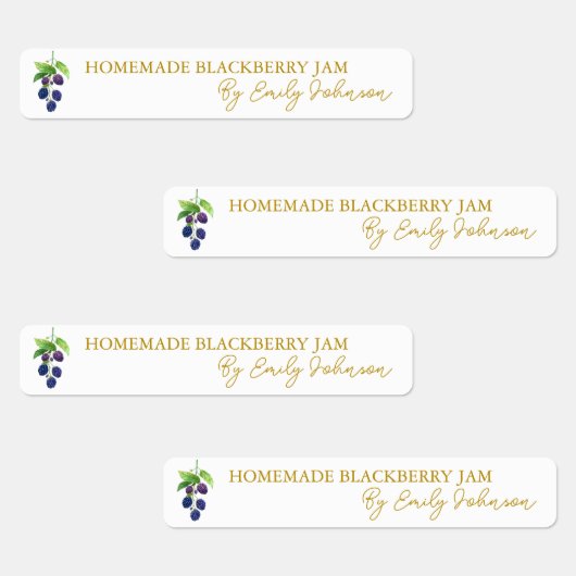 Zelfgemaakte Blackberry Jam Thin Label (Groep)