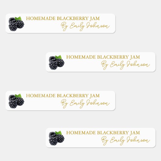 Zelfgemaakte Blackberry Jam Thin Label (Groep)