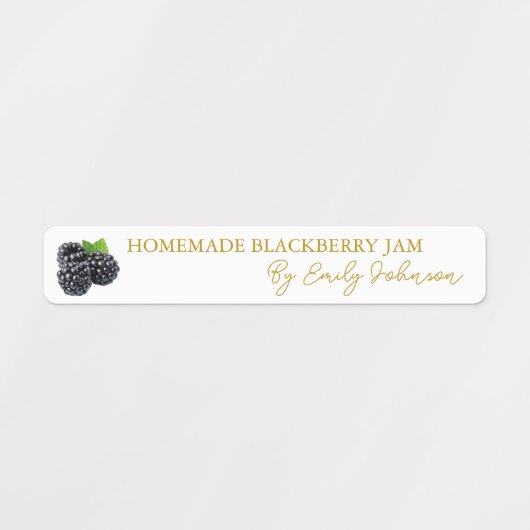 Zelfgemaakte Blackberry Jam Thin Label (Design 1)