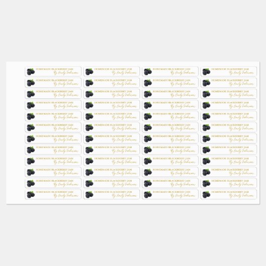 Zelfgemaakte Blackberry Jam Thin Label (Vel)