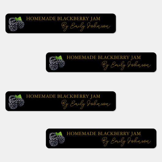 Zelfgemaakte Blackberry Jam Thin Label (Groep)
