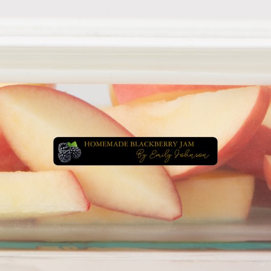 Zelfgemaakte Blackberry Jam Thin Label (Aangebracht)