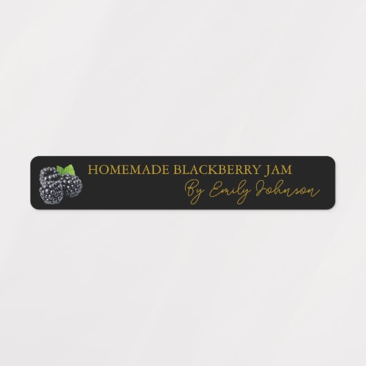 Zelfgemaakte Blackberry Jam Thin Label (Design 2)