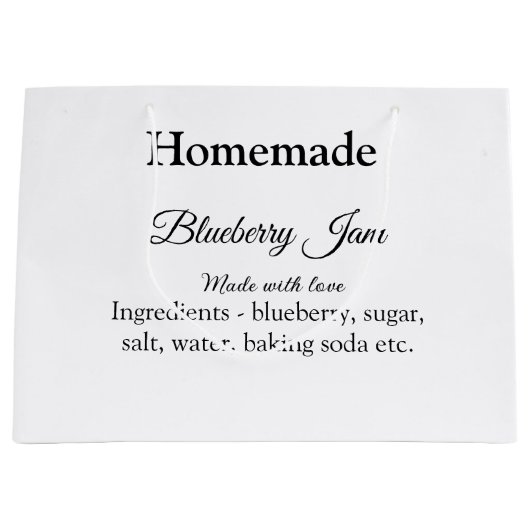 Zelfgemaakte blauwe bosbesjam gemaakt met liefde v groot cadeauzakje (Voorkant)