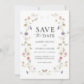 Zelfgemaakte bloemenkrans Save the Date uitnodigin Kaart (Voorkant)