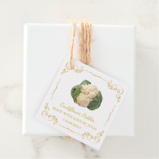  zelfgemaakte bloemkool augurk hang Label (In situ)