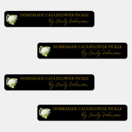 Zelfgemaakte bloemkool Pickle Thin Label