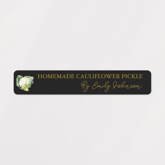 Zelfgemaakte bloemkool Pickle Thin Label (Design 1)