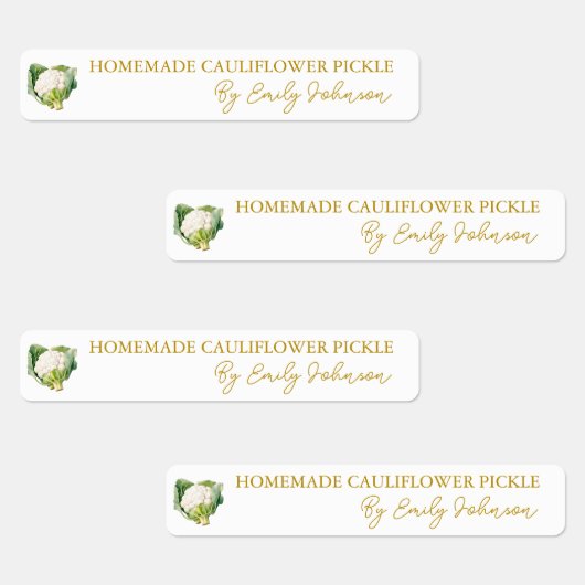 Zelfgemaakte bloemkool Pickle Thin Label (Groep)