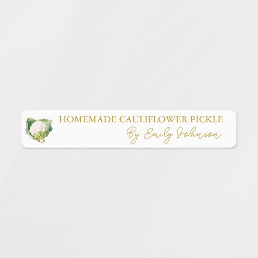 Zelfgemaakte bloemkool Pickle Thin Label (Design 1)