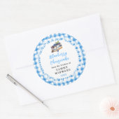 Zelfgemaakte Blueberry Cheesecake Eetlabel Ronde Sticker (Envelop)