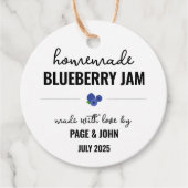 Zelfgemaakte Blueberry Jam Jar Bruiloft Bedankjes Labels (Voorkant)