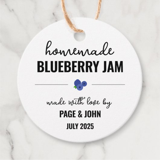 Zelfgemaakte Blueberry Jam Jar Bruiloft Bedankjes Labels (Voorkant)