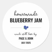 Zelfgemaakte Blueberry Jam Jar Label Sticker (Voorkant)