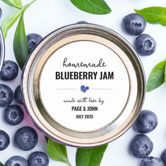 Zelfgemaakte Blueberry Jam Jar Label Sticker