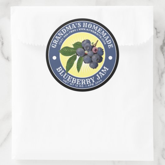  Zelfgemaakte Blueberry Jam Label Sjabloon (Tas)