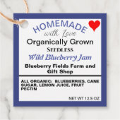 Zelfgemaakte Blueberry Jam QR-code Bedankjes Labels (Voorkant)