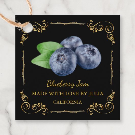 zelfgemaakte Blueberry Jam Square Hang Label (Voorkant)