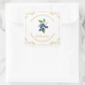 zelfgemaakte Blueberry Jam Square Label (Tas)