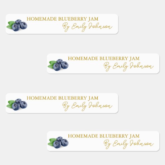 Zelfgemaakte Blueberry Jam Thin Label (Groep)