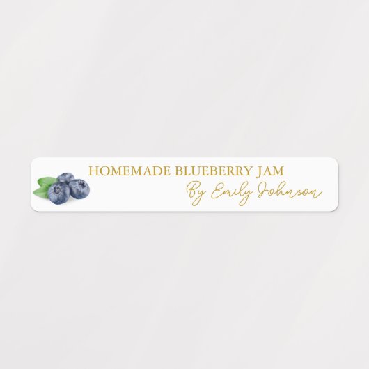 Zelfgemaakte Blueberry Jam Thin Label (Design 2)
