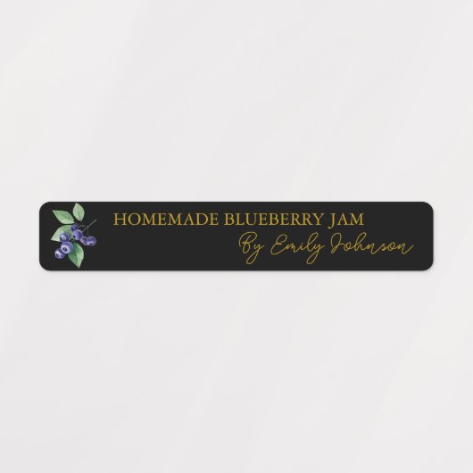 Zelfgemaakte Blueberry Jam Thin Label (Design 1)