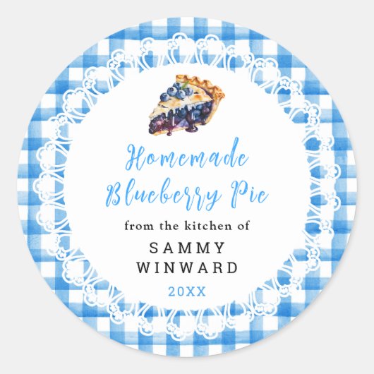 Zelfgemaakte Blueberry Pie Food Label (Voorkant)