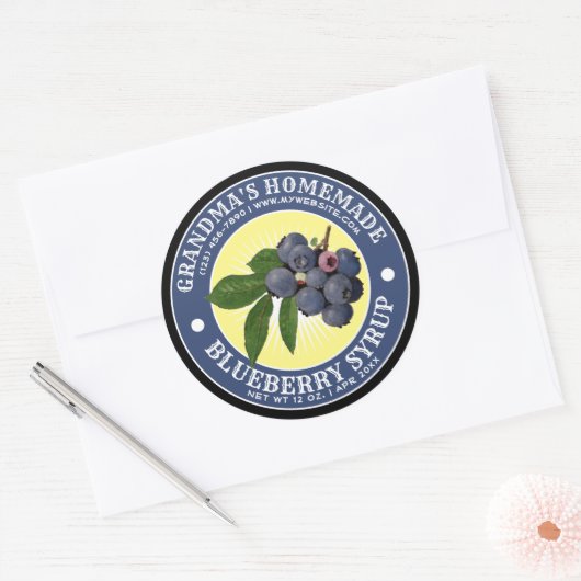  Zelfgemaakte Blueberry Syrup Label Sjabloon (Envelop)