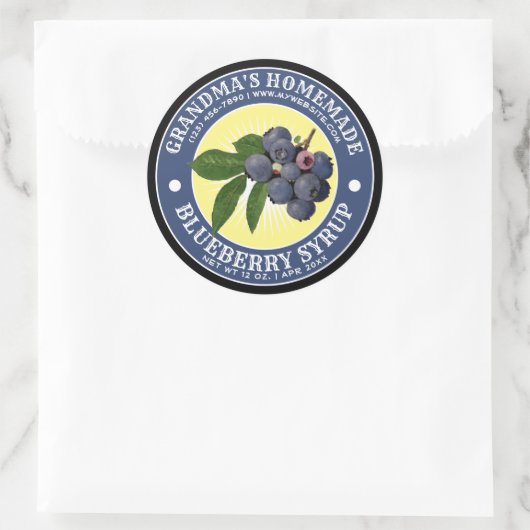  Zelfgemaakte Blueberry Syrup Label Sjabloon (Tas)