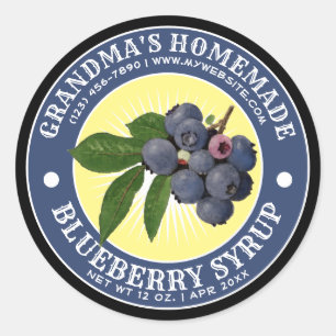  Zelfgemaakte Blueberry Syrup Label Sjabloon