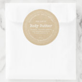 Zelfgemaakte Body Butter Kraft Organic Zakelijk Et Ronde Sticker (Tas)