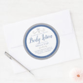 Zelfgemaakte body lotion ingrediënten blauw zilver ronde sticker (Envelop)