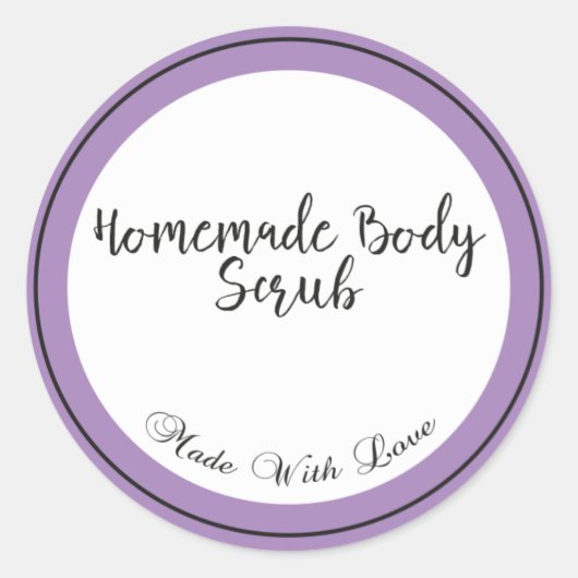 Zelfgemaakte body scrub ronde sticker (Voorkant)