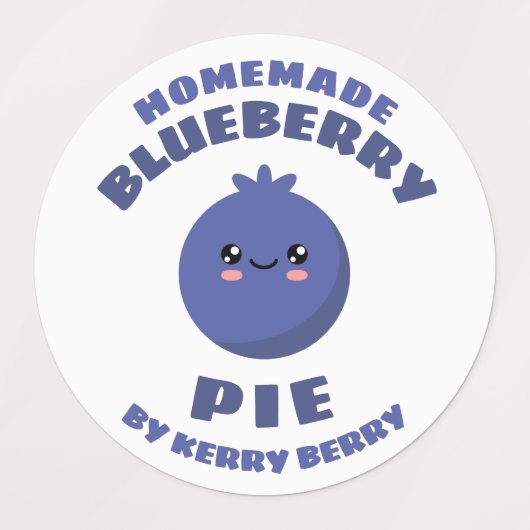 Zelfgemaakte bosbesentaart labels (Design 2)