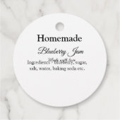 Zelfgemaakte bosbessen jam gemaakt met liefde en t bedankjes labels (Achterkant)