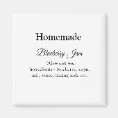 Zelfgemaakte bosbessen jam gemaakt met liefde en t magneet (Voorkant)