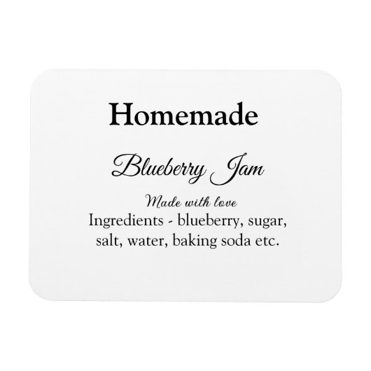 Zelfgemaakte bosbessen jam gemaakt met liefde en t magneet (Horizontaal)