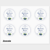 Zelfgemaakte bosbessenboterlabel ronde sticker (Vel)