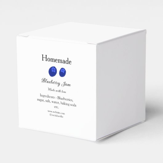 Zelfgemaakte bosbessengelei gemaakt met liefde voe bedankdoosjes (Voorkant Zijde)