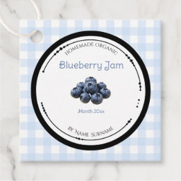 Zelfgemaakte Bosbessenjam Etiket Met Ingredienten