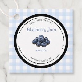 Zelfgemaakte Bosbessenjam Etiket Met Ingredienten