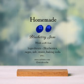 Zelfgemaakte bosbessenjam gemaakt met liefde en te acryl bord (Neutraal)