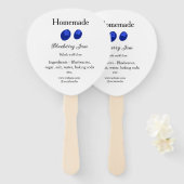 Zelfgemaakte bosbessenjam gemaakt met liefde en te handwaaier (Voorkant en achterkant)