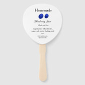 Zelfgemaakte bosbessenjam gemaakt met liefde en te handwaaier (Achterkant)