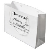 Zelfgemaakte bosbessenjam gemaakt met liefde voeg groot cadeauzakje (Achterkant Gekanteld)