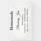 Zelfgemaakte bosbessenjam gemaakt met liefde voeg  spandoek (Verticaal)